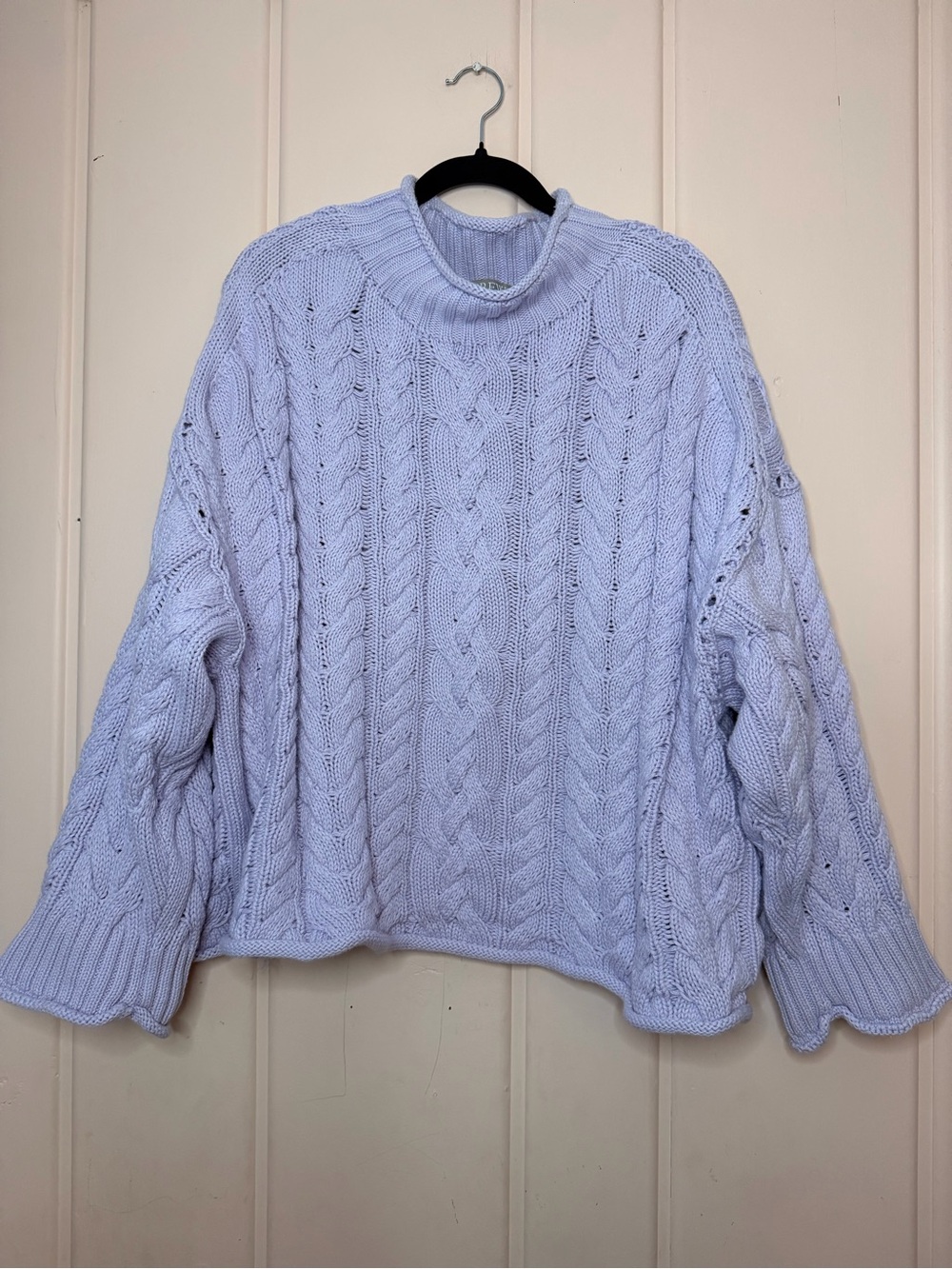 J. Crew 100% cotton Light Lavender Cable Knit Sweater - Women sz2X